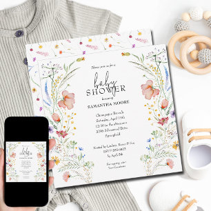 Wildflowers Baby Shower Invitation
