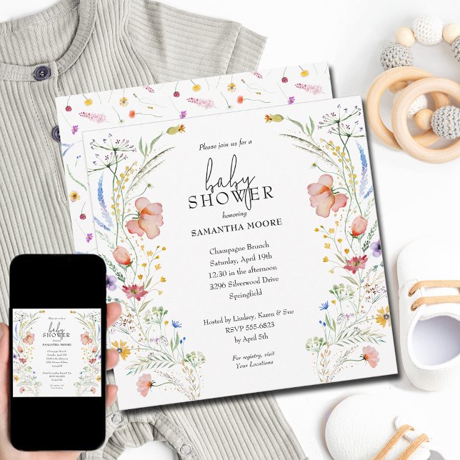 Wildflowers Baby Shower Invitation (Creator Uploaded)
