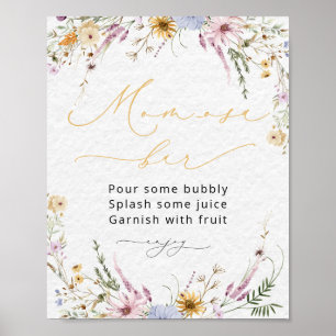 Wildflowers Baby Shower Mum-osa Bar Poster