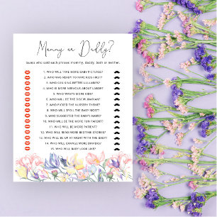 Wildflowers baby shower Mummy or Daddy game
