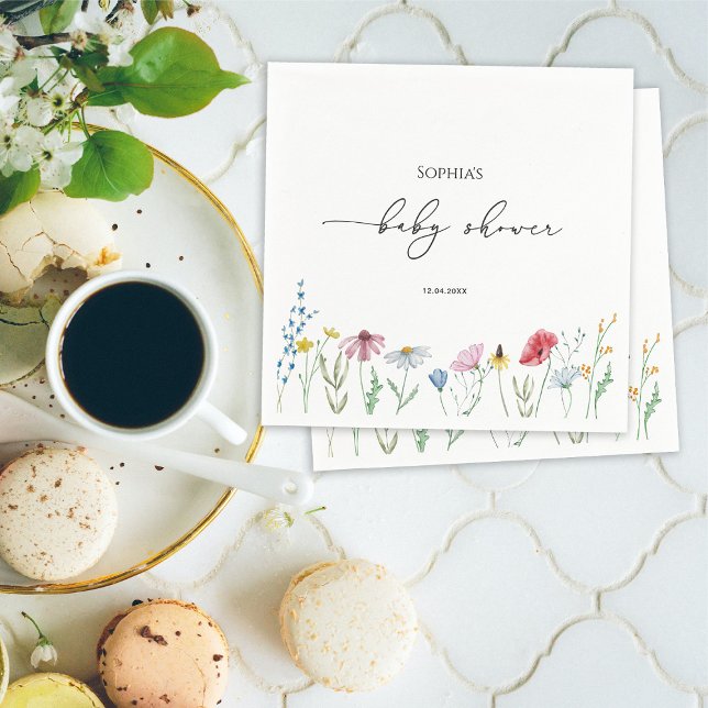 Wildflowers Baby Shower Napkin (Creator Uploaded)