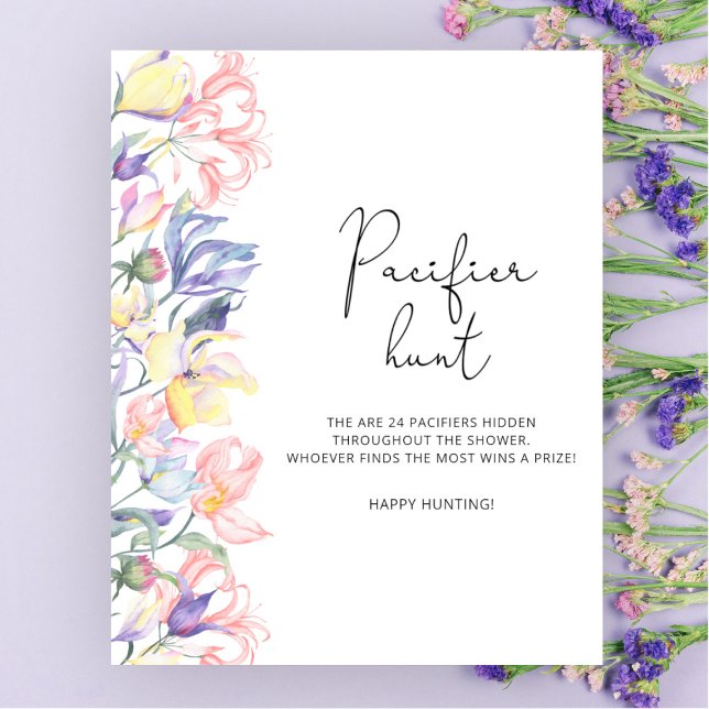 Wildflowers baby shower Pacifier hunt game Poster (Creator Uploaded)