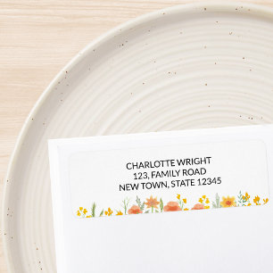 Wildflowers Baby Shower Return Address