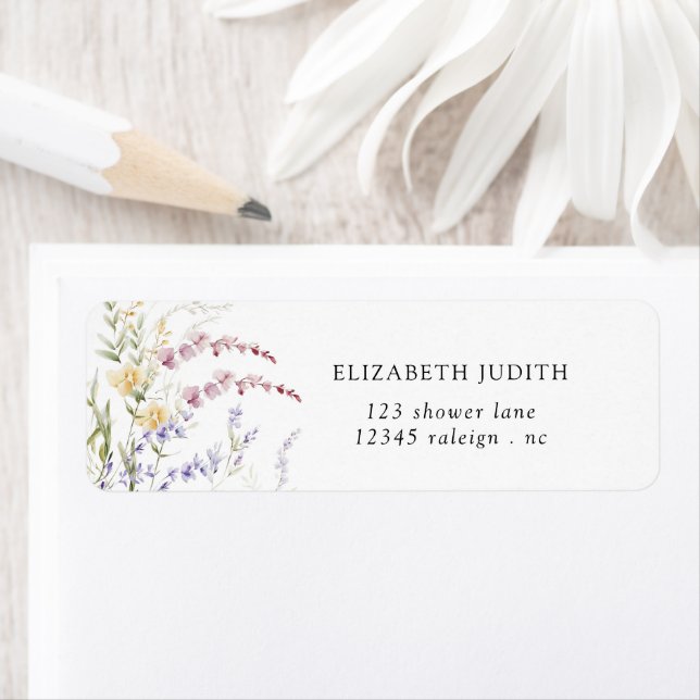 Wildflowers Baby Shower Return Address (Insitu)