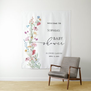 Wildflowers Baby Shower Tapestry