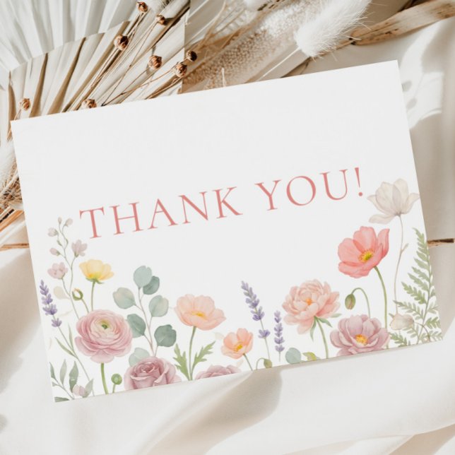 Wildflowers Baby Shower Thank You Card (Wildflowers Baby Shower Thank You Card)