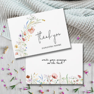 Wildflowers Baby Shower Thank You Card