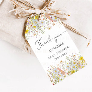 Wildflowers Baby Shower Thank You Gift Tag