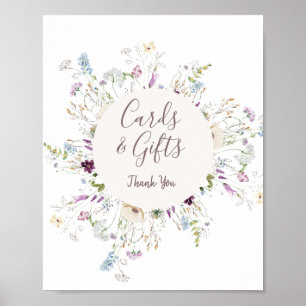 Wildflowers Baby Shower Watercolor Favour Poster