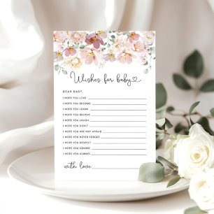 Wildflowers baby shower wishes for baby card