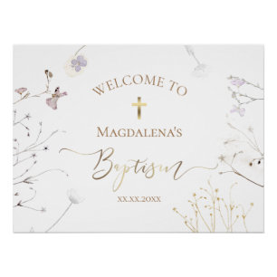 wildflowers Baby's Baptism sign