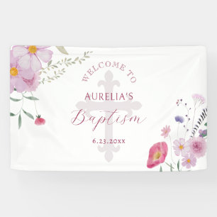 Wildflowers Baptism Banner