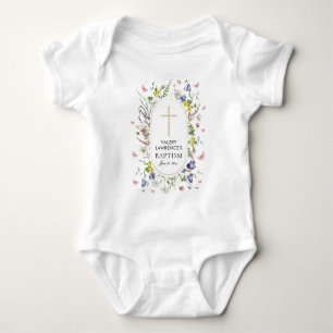 Wildflowers Baptism Boho Chic Baby Bodysuit
