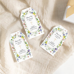 Wildflowers Baptism Boho Chic Gift Tags