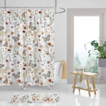 Wildflowers Bathroom decor, Monarch Butterfly