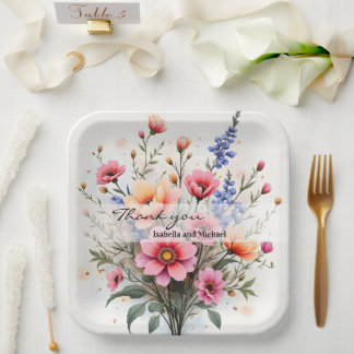 Wildflowers Beautiful Modern Luxury Collection Paper Plate