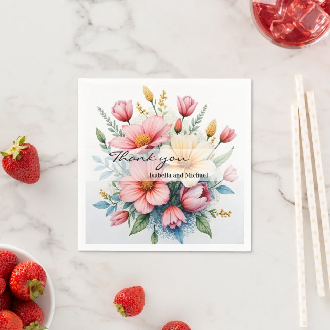 Wildflowers Beautiful Trendy Luxury Collection Napkin (Insitu)