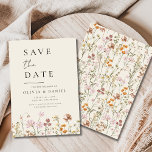 Wildflowers Beige Boho Save the Date Minimalist<br><div class="desc">This elegant boho save the date minimalist wildflower invitation is the perfect way to announce your upcoming nuptials in a stylish and affordable way. The invitation features a simple design with a wildflower and a modern font. The invitation is customisable with your own text and details, making it the perfect...</div>