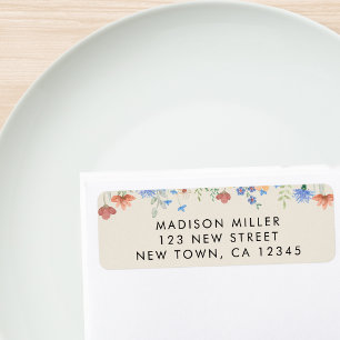 Wildflowers Beige Return Address