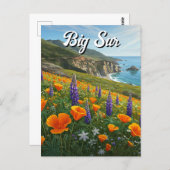 Wildflowers Big Sur California Travel Postcard (Front/Back)