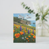 Wildflowers Big Sur California Travel Postcard (Standing Front)