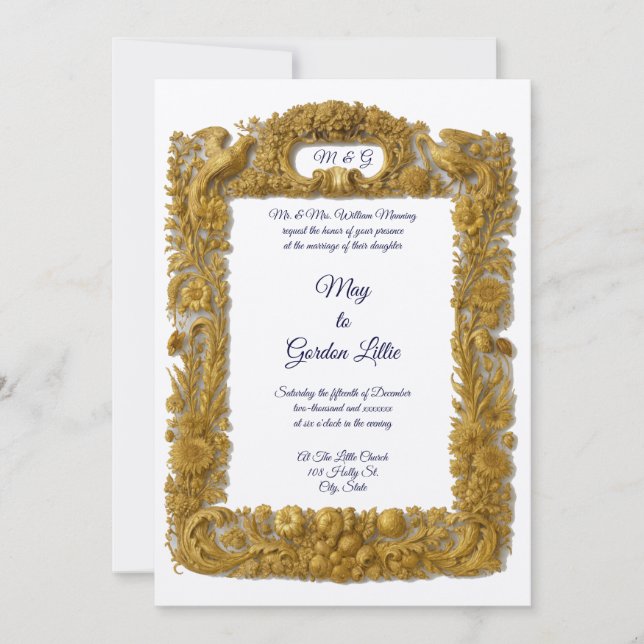 Wildflowers Birds & Butterflies Wedding Invitation (Front)