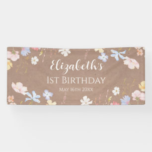 WILDFLOWERS Birthday party Backdrop banner carft