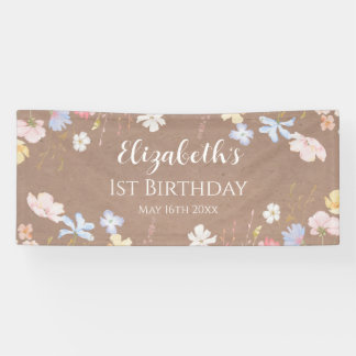 WILDFLOWERS Birthday party Backdrop banner carft
