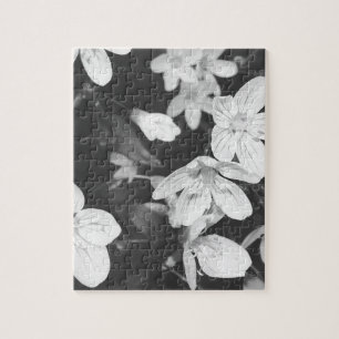 Wildflowers Black and White Jigsaw Puzzle