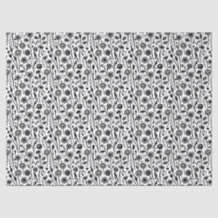 Wildflowers Black and White Minimalist Pattern Tissue Paper