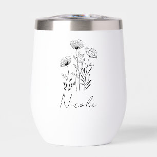 Wildflowers black hand-drawing custom name