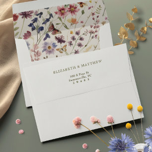 Wildflowers Bloom Watercolor Return Address Envelope