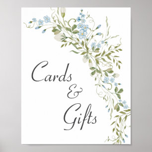 Wildflowers Blue Green Wedding Cards and Gifts Poster