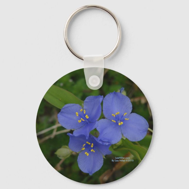 Wildflowers Blue Spiderwort Hot Springs AR Gifts Key Ring (Front)