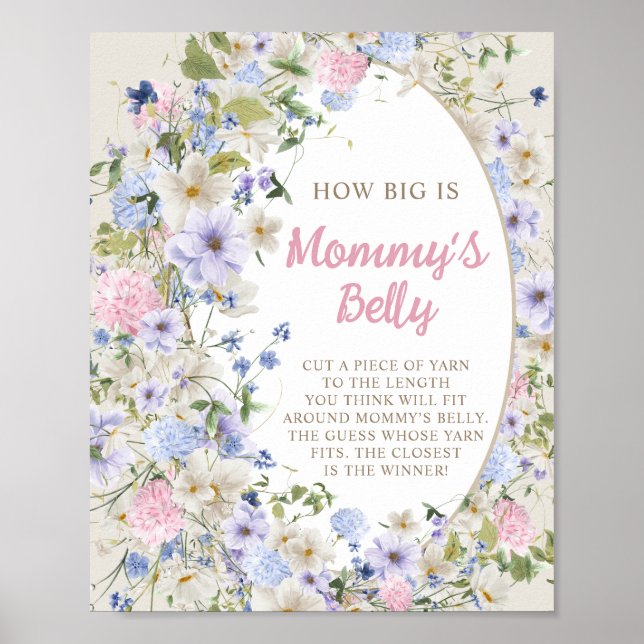 Wildflowers blush pastel How big is Mummy's belly Poster (Front)