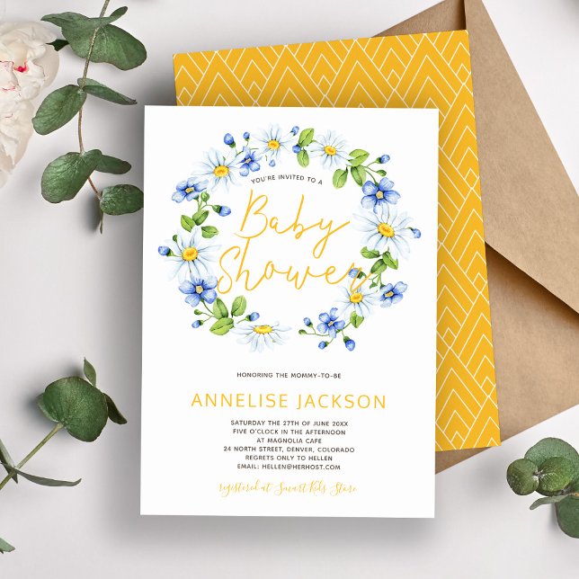 Wildflowers boho botanical baby shower invitation (Creator Uploaded)