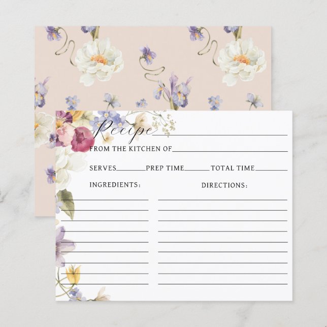 Wildflowers Boho Bridal Shower Recipe (Front/Back)