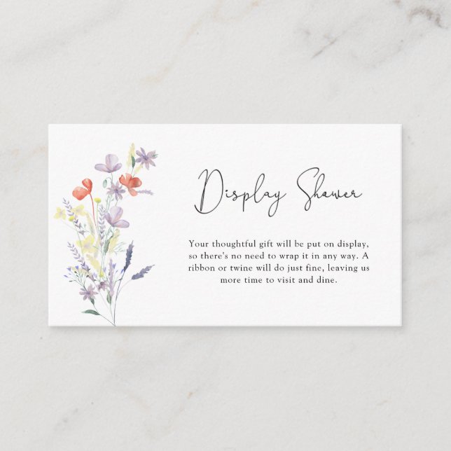 Wildflowers boho - display shower enclosure card (Front)