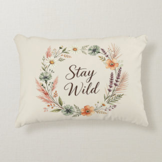 Wildflowers Boho Floral Stay Wild Accent Cushion