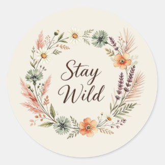 Wildflowers Boho Floral Stay Wild sticker