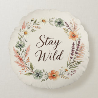 Wildflowers Boho Floral Stay WildRound Cushion