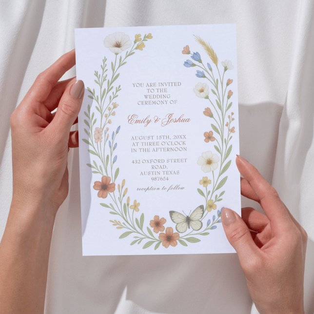 Wildflowers Boho Floral Wedding  Invitation (Creator Uploaded)