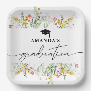 Wildflowers Boho Graduation Party  Paper Plate