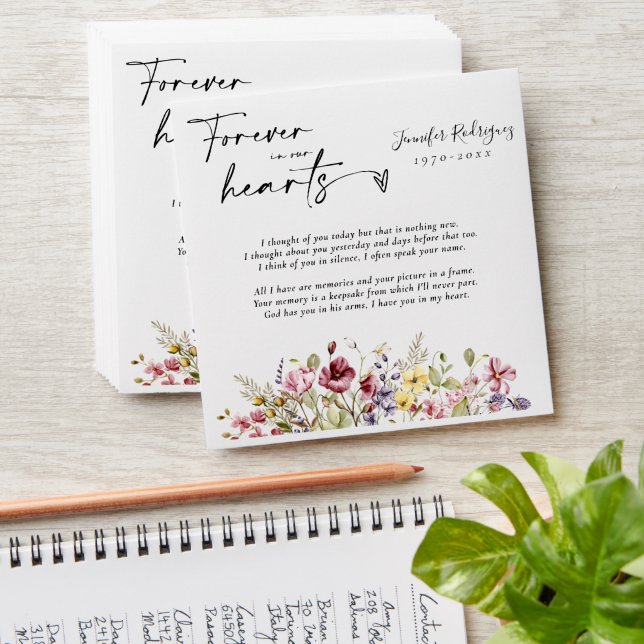 Wildflowers Boho Memorial Funeral Seed Packet Envelope (Stacked)