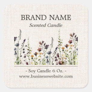 Wildflowers Boho Product Label Colour