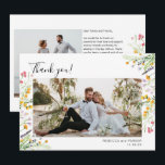 Wildflowers boho Wedding Thank you photo Card<br><div class="desc">Boho modern Photo Card for Wedding Thank You Card with wildflowers and 2 photos. Personalised with your photo,  names and date.

Photo by freepick</div>