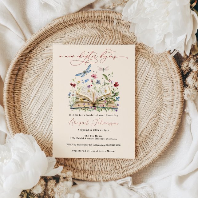 Wildflowers Book New Chapter Begins Bridal Shower Invitation (Creator Uploaded)