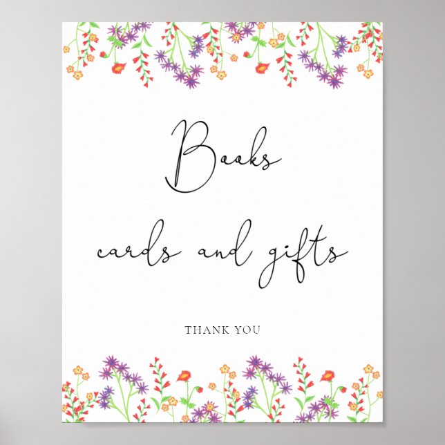 Wildflowers books cards and gifts poster (Front)