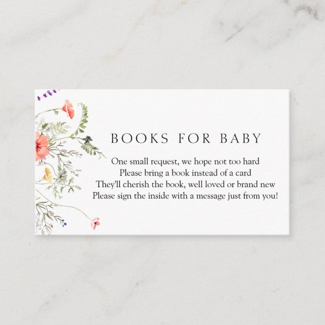 WildFlowers Books for Baby Enclosure Card (Front)
