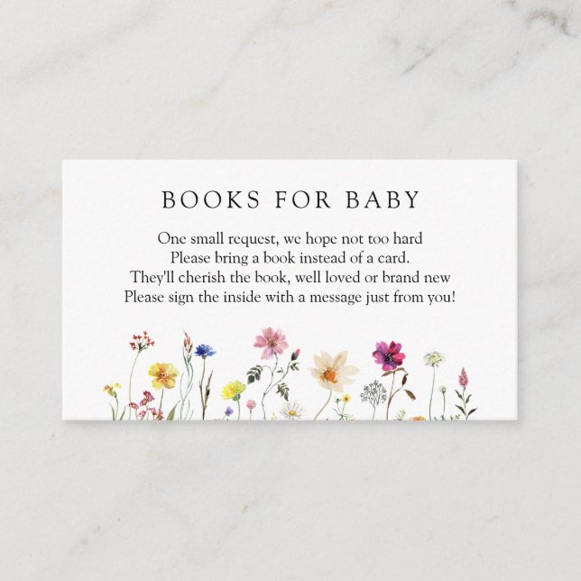 Wildflowers Books for Baby insert card (Front)